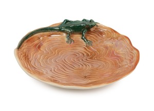 WEMBLEY WARE "Lizard" plate, stamped "Wembley Ware", 27cm wide