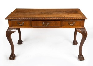 A Chippendale revival mahogany centre table with three drawers and assorted dummy drawers, early 20th century, 78cm high, 130cm wide, 69cm deep