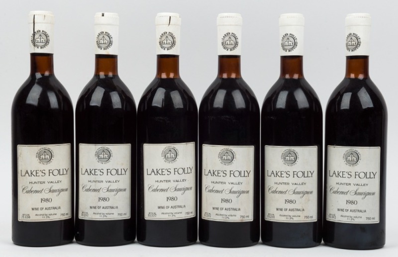 1980 Lake’s Folly Cabernet Sauvignon, Hunter Valley, New South Wales, (6 bottles).