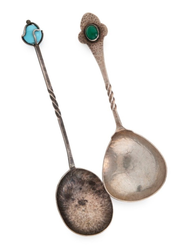 SARGISONS of Hobart, two Australian silver spoons, 20th century, 14cm and 12.5cm, 40 grams total