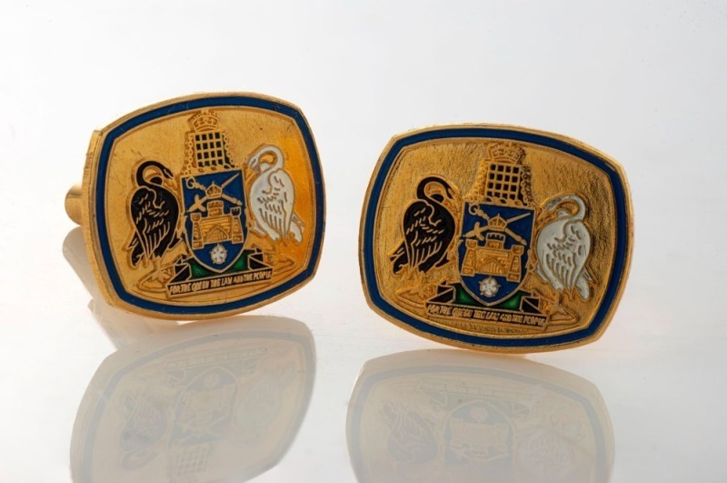 A city of Canberra Parliamentary issue cufflinks, early 1970s.  Presented to members of the Whitlam government 