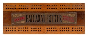 BALLARAT BITTER cribbage board pub advertising score board, 20th century, 30cm wide