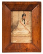 GEORGE FRENCH ANGAS (1822-1886), (attributed), (Maori woman), watercolour, in original period New Zealand kauri timber frame, 16 x 10.5cm, 24.5 x 19cm overall PROVENANCE: Private Collection Melbourne, purchased at Deutscher Hackett, Melbourne.