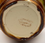 CORNWELL'S POTTERY brown, yellow and green glazed vase, stamped "Cornwell's Pottery, Brunswick", 27cm high - 3