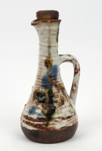 LUCY & HATTON BECK pottery jug with stopper, incised "Lucy & Hatton Beck, '63", ​​​​​​​22cm high