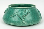 MELROSE WARE green glazed kangaroo bowl, stamped "Melrose Ware, Australian", 11cm high, 25cm diameter - 2