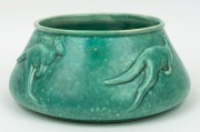 MELROSE WARE green glazed kangaroo bowl, stamped "Melrose Ware, Australian", 11cm high, 25cm diameter - 3