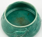 MELROSE WARE green glazed kangaroo bowl, stamped "Melrose Ware, Australian", 11cm high, 25cm diameter - 4