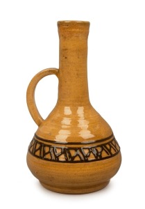DOREEN GOODCHILD brown and caramel glazed pottery wine jug, incised "D. Goodchild", 22cm high