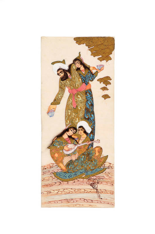 North Indian painting on ivory panel. 24 x 10cm