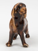 ALBA WARE (Sydney) brown glazed pottery dog statue,  ​​​​​​​13cm high x 19cm long - 2