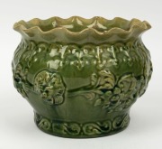 BENDIGO POTTERY green glazed jardiniere, ​​​​​​​impressed "4" to base, 14cm high, 20cm wide - 2