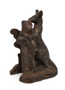 An antique cast iron kangaroo doorstop, 19th century, ​​​​​​​19cm high