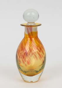 FRED TESSARI Australian art glass scent bottle,  engraved "Fred Tessari 82",  ​​​​​​​13cm high 