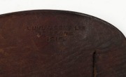 Leather uniform belt utility pouch with embossed "L. UHL & SONS / BRISBANE / 1915", 25cm long. - 2