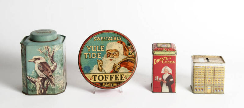 Collection of vintage & antique tins including "Bushells Tea" & "Punch Polish Mop". Well worth inspection. 40+ items