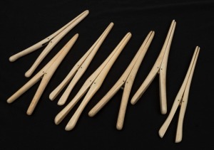 Seven assorted antique whale bone glove stretchers, early to mid 19th century,  the largest 20cm long
