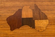 An Australian timber jewellery box with inlaid Australian map top, circa 1900,  ​​​​​​​6cm high, 19.5cm wide, 14cm deep - 2