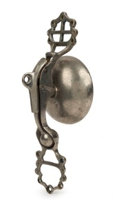 A vintage Melbourne tram bell, cast metal with nickel plated finish, early to mid 20th century, 23.5cm high