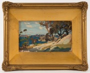 EMANUEL PHILLIPS FOX (attributed), (1865-1915), Cremone Point, Sydney, oil on panel, 12 x 20cm, 25 x 31cm overall. Provenance: Private Collection Melbourne. This work may possibly be a work referenced in Ruth Zubans Catalogue Raisonne "E. Phillips Fox. Hi - 2