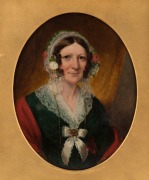 ARTIST UNKNOWN (19th century), oval portrait of a lady, oil on panel, ​​​​​​​23.5 x 18.5cm, 33 x 38cm overall