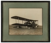 HANDLEY PAGE R.A.F. circa 1918 black and white albumen print by F.N. BURNETT with triangular blind embossed seal lower right, framed and mounted in original green card, 21.5 x 27cm, 33 x 39.5cm overall - 2