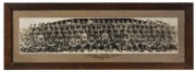 "GEELONG CADET CAMP, QUEENSCLIFF, 1934" panoramic group photograph in original frame with caption, ​​​​​​​21 x 59cm overall