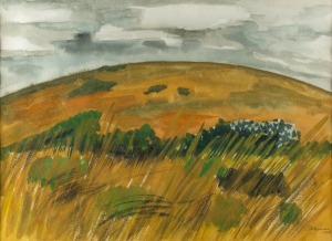 FRANCIS BURKE (1908-1994), untitled landscape, mixed media on paper, signed lower right "F. Burke, 1969", ​​​​​​​29 x 39cm, 40 x 50cm overall