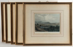 JOHN SKINNER PROUT (1805-1876), I.) Avoca River, Victoria, II.) Jamieson's Valley, III.) The Upper Goulburn, Victoria, IV.) On The Plenty, Near Melbourne, V.) The Dandenong Ranges, Victoria coloured engravings, 15 x 19cm each, 32 x 36cm each overall