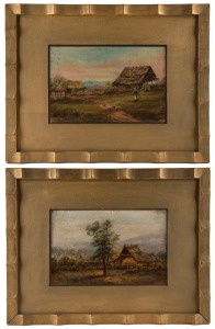 ARTIST UNKNOWN, 2 x Australian rural scenes, oil on board, ​​​​​​​19 x 29cm, 38 x 50cm each