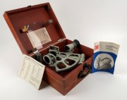 TROMMEL sextant in original box with papers, circa 1978,  ​​​​​​​the box 33cm wide