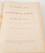 "THE PICTURESQUE ATLAS OF AUSTRALASIA" Three volumes in full Morocco with embossed gilt lettering to the spines - 2