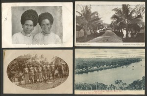 PACIFIC ISLANDS: Fiji (2) and New Guinea (2); real photo postcards, all used circa 1909. (4).