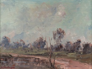 JOHN COLIN ANGUS (1907-2002), Country Road, oil on board, signed lower left "J. Colin Angus", 29 x 40cm, 47 x 58cm overall