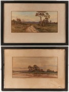 JOHN TALBOT, two Australian country scenes, watercolours, both signed "J. Talbot", ​​​​​​​each 20 x 43cm, 41 x 62cm overall