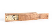DOMINOES: Unusual set in bone & ebony, housed in timber box. Early 20th century