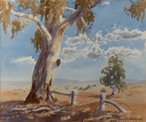 BRENDAN O'KEEFE Australian landscape, watercolour, signed and dated '81 at lower right, 39 x 46cm; framed, overall 60 x 64cm.