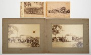 FARMING AND BUILDING four assorted antique photographs, 19th century, the largest sheet size 15 x 20cm