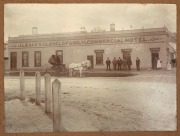 J. LEAKE'S GLENELG FAMILY & COMMERCIAL HOTEL two albumen photographs, Casteron, Victoria, together with an antique albumen photograph of the Dunkeld Post Office, Western Victoria, 19th/20th century, (3 items), the larger sheet size 15 x 20cm - 2