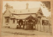 J. LEAKE'S GLENELG FAMILY & COMMERCIAL HOTEL two albumen photographs, Casteron, Victoria, together with an antique albumen photograph of the Dunkeld Post Office, Western Victoria, 19th/20th century, (3 items), the larger sheet size 15 x 20cm - 4