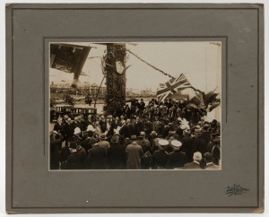 DUKE & DUCHESS OF CORNWALL AND YORK St Kilda Beach albumen photograph mounted on original card by Sears Studio, St Kilda, circa 1901, sheet size 15 x 20cm