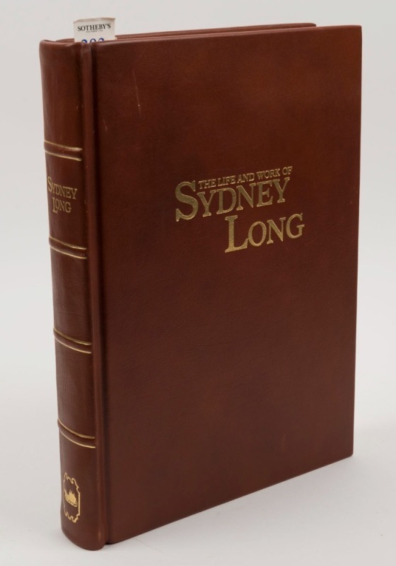 Joanna MENDELSSOHN, The Life and Work of Sydney Long, (deluxe edition), [Sydney : Copperfield Publishing, 1979] Folio, bound in full leather, gilt lettering, 284pp; limited to 275 signed copies of which this is #134. Subscription price was $375.