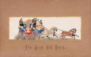 STEVENGRAPHS: Group of 3 showing the "Lord Howe" steam train; coaching scene & horse racing scene. Each framed & captioned. 15 x 5cm each - 3