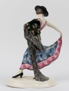 ROYAL DUX Czechoslovakian porcelain statue of the flamenco dancer, blue factory mark to base 39cm high - 2