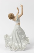 SCHAUBACH KUNST&nbsp;German Art Deco porcelain statue of a dancing lady with arms raised, green factory mark to base, 31cm high - 2