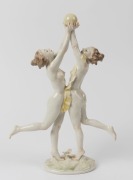 HUTSCHENREUTHER German Art Deco porcelain figural group, signed "K. Tutter", green factory mark to base with original paper label, 32cm high - 2