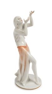 ROSENTHAL "Aileen" German porcelain statue of a lady, green factory mark to base, 21cm high