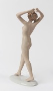 WALLENDORFER German porcelain statue of a standing female nude, green factory mark to base, 23.5cm high - 2