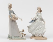 LLADRO&nbsp;two Spanish porcelain statues, blue factory mark to bases, 25 and 27cm high