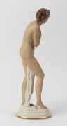 PIRKENHAMMER Czechoslovakian porcelain statue of a standing female nude, green factory mark to base, 36cm high - 2
